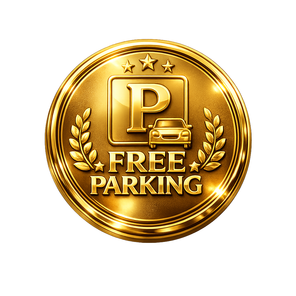 free parking logo png gold 3d button